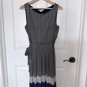Liz Claiborne Black and White Zigzag Maxi Dress